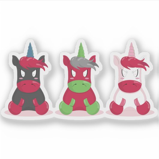 Angry Unicorns Aufkleber (Vorderseite)