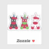 Angry Unicorns Aufkleber (Blatt)