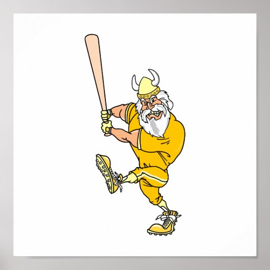 Angry Viking Baseball Player Poster (Vorne)