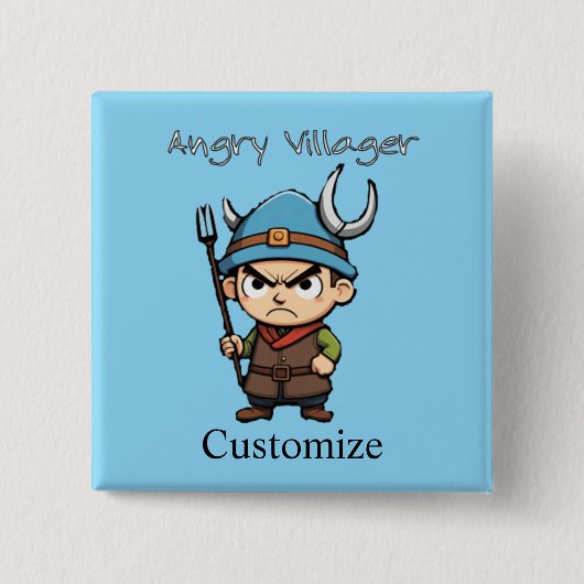 Angry Villager Pitchfork Thunder_Cove Button (Vorderseite)