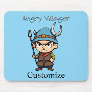 Angry Villager Pitchfork Thunder_Cove Mousepad