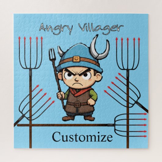 Angry Villager Pitchfork Thunder_Cove Puzzle (Vertikal)