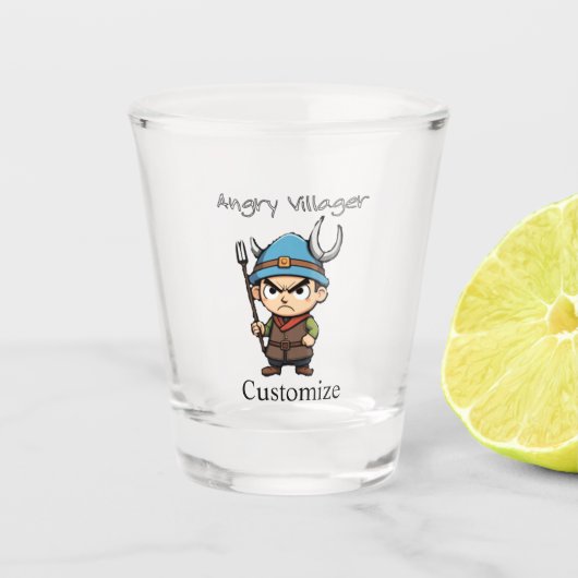 Angry Villager Pitchfork Thunder_Cove Schnapsglas (Vorderseite)