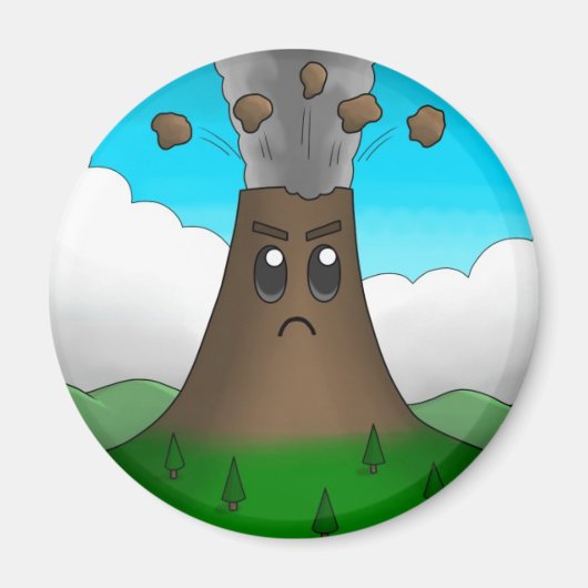 Angry Volcano Magnet (Vorne)