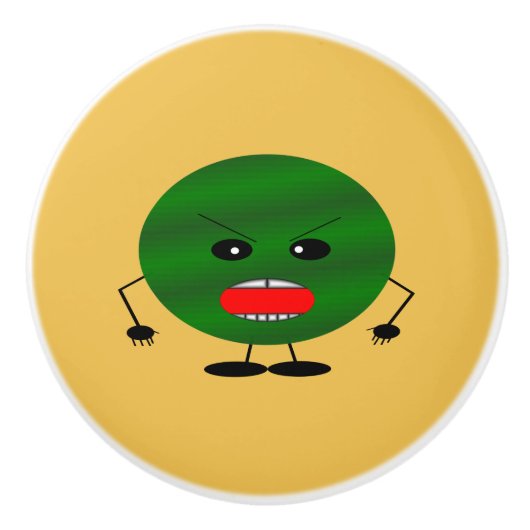 Angry Watermelon von Kenneth Yoncich Keramikknauf (Vorderseite)