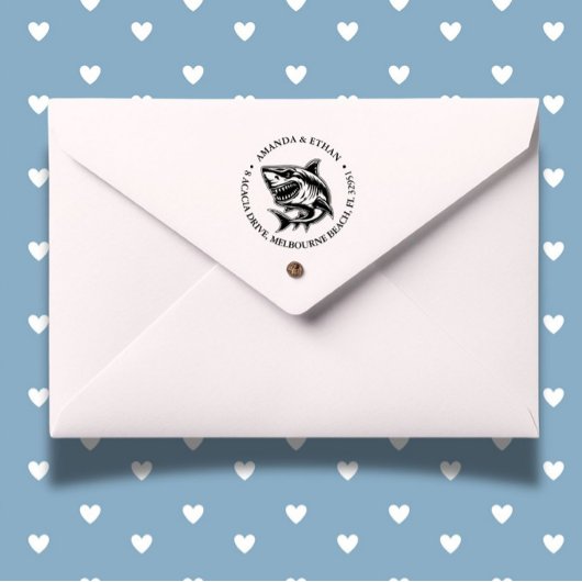 Angry White Shark Theme Permastempel