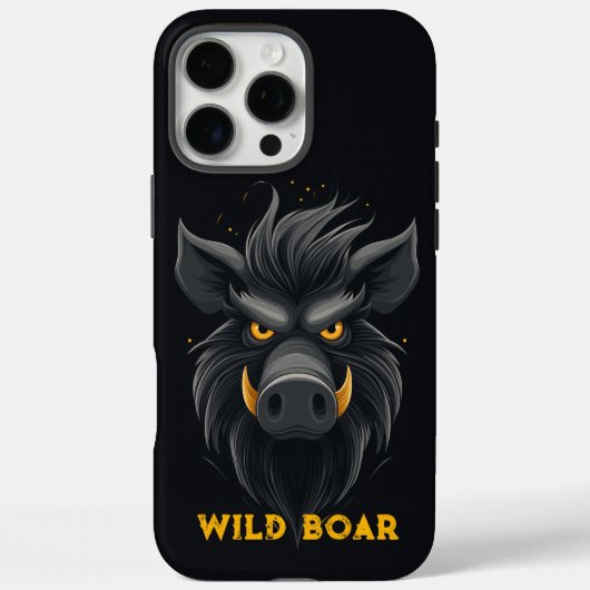 Angry Wild Boar Black Case-Mate iPhone Hülle (Rückseite)