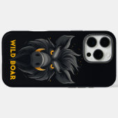 Angry Wild Boar Black Case-Mate iPhone Hülle (Rückseite (Horizontal))