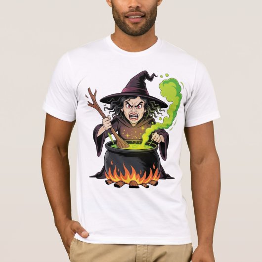 Angry Witch Halloween T-Shirt (Vorderseite)