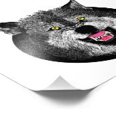 Angry Wolf Face Illustration Fotodruck (Ecke)