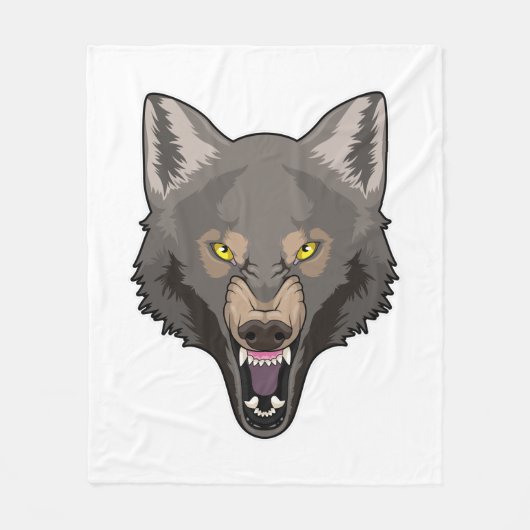 Angry Wolf Fleecedecke (Vorderseite)