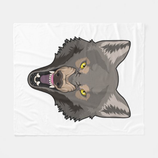Angry Wolf Fleecedecke (Vorderseite (Horizontal))