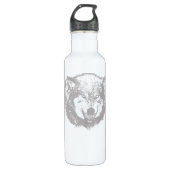 Angry Wolf in Gray Trinkflasche (Vorderseite)