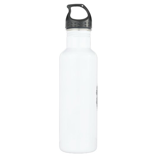 Angry Wolf in Schwarz Edelstahlflasche (Rückseite)