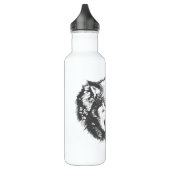 Angry Wolf in Schwarz Edelstahlflasche (Links)