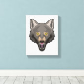Angry Wolf Leinwanddruck (Insitu (Holzboden))