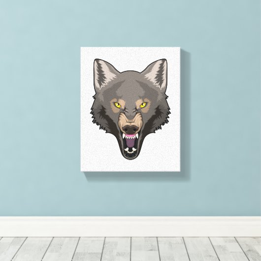 Angry Wolf Leinwanddruck (Insitu (Holzboden))