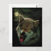 Angry Wolf Malerei Postkarte (Vorne/Hinten)