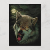 Angry Wolf Malerei Postkarte (Vorderseite)