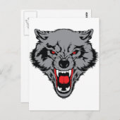 Angry Wolf Postkarte (Vorne/Hinten)