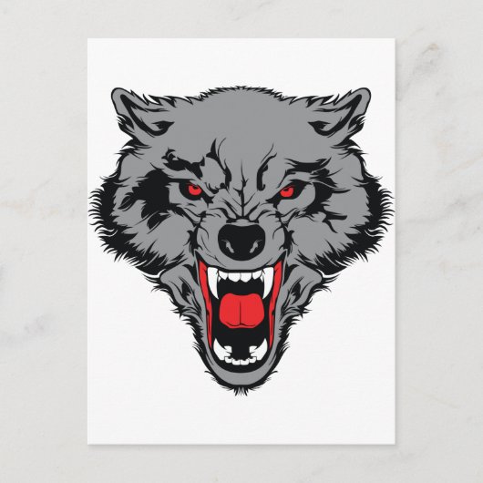 Angry Wolf Postkarte (Vorderseite)
