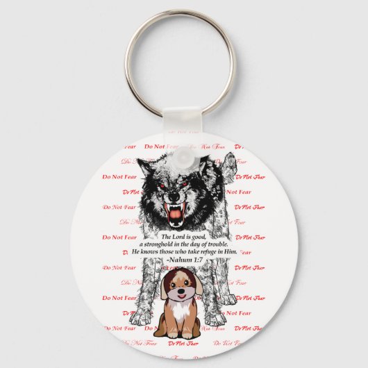 Angry Wolf Puppy - Keine Angst - #2 Fear Red.png Schlüsselanhänger (Vorderseite)