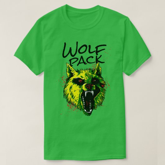 Angry Wolf Wolf Pack Wild Animal T-Shirt (Design vorne)