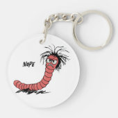 Angry Worm Zeichne Sarcastic Phrase Bag Charm Schlüsselanhänger (Rückseite)