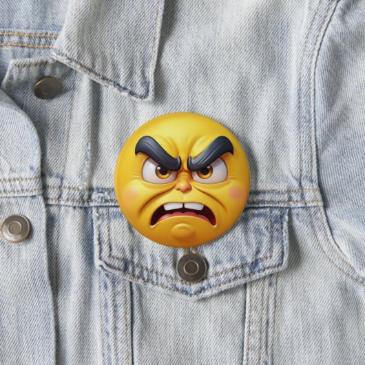 Angry Yellow 3D-Effekt Emoji Button (Beispiel)