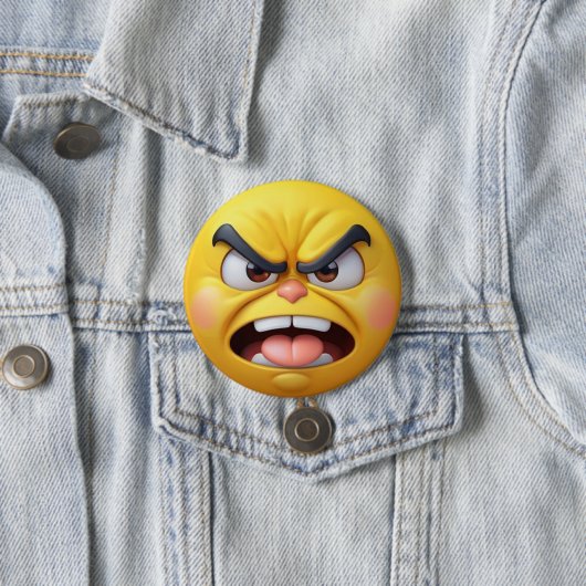 Angry Yellow 3D-Effekt Emoji Button (Beispiel)