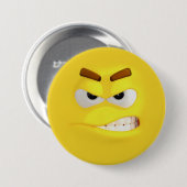 Angry Yellow 3D-Effekt Emoji Button (Vorne & Hinten)