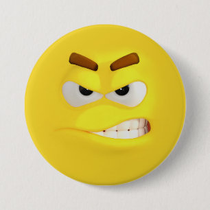 Angry Yellow 3D-Effekt Emoji Button