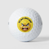 Angry Yellow 3D Emoji personalisieren Golfball (Vorderseite)