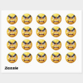 Angry Yellow 3D Emoji Runder Aufkleber (Blatt)