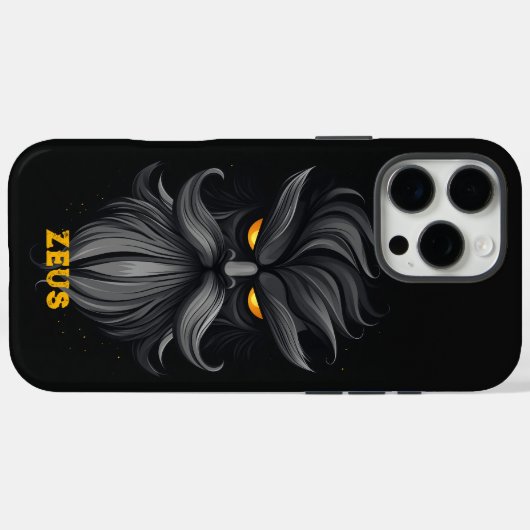 Angry Zeus Black Case-Mate iPhone Hülle (Rückseite (Horizontal))