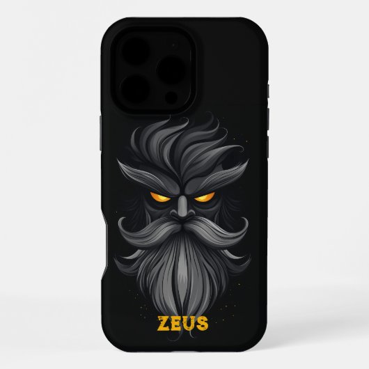 Angry Zeus Black iPhone Hülle (Rückseite)