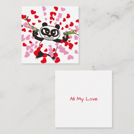 AngryFacePanda Frohen Valentinstag Mitteilungskarte (Vorne/Hinten)