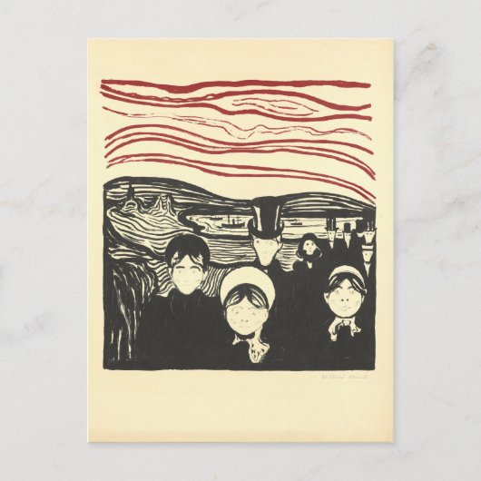 Angst (Angst) Print von Edvard Munch Postkarte (Vorderseite)