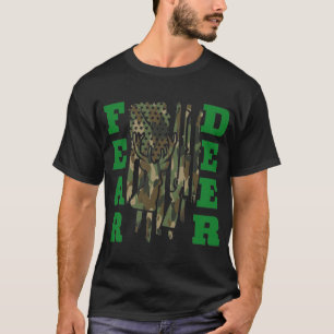 Angst der Hirschen Camouflage Amerikanische Flagge T-Shirt