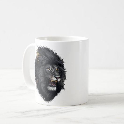 Angst, der schwarze Löwe Kaffeetasse (Vorderseite Links)