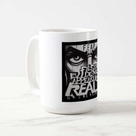 ANGST - Falsche Beweise erscheinen real Kaffeetasse (Vorderseite Links)