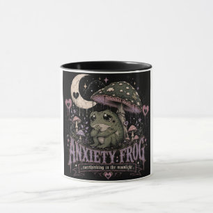 Angst Frosch Grübeln Mondlicht Design Tasse