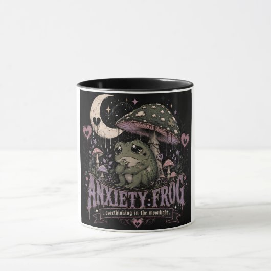 Angst Frosch Grübeln Mondlicht Design Tasse (Zentrum)