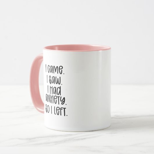 Angst Funny Trendy Typografy Two Tone Coffee Tasse (Vorderseite Links)