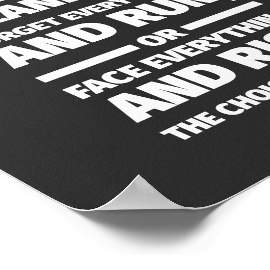 Angst hat zwei Bedeutungen Inspiration Poster (Ecke)