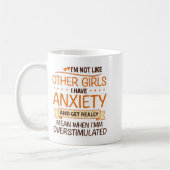Angst Humor für Frauen mit Überstimulation Kaffeetasse (Links)