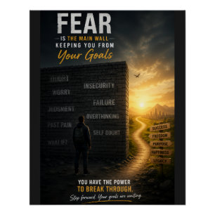 Angst ist die wichtigste Mauer, die dich von deine Poster