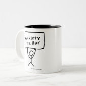 Angst ist ein Lügner Zweifarbige Tasse (Vorderseite Links)