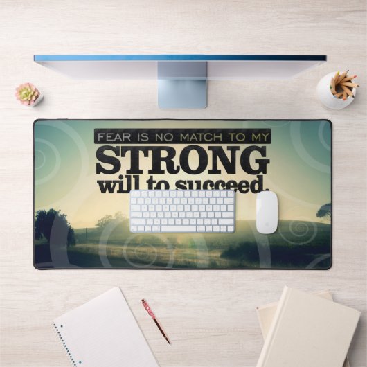 "Angst ist keine Übereinstimmung" Motivation Affir Schreibtischunterlage (Büro 1)