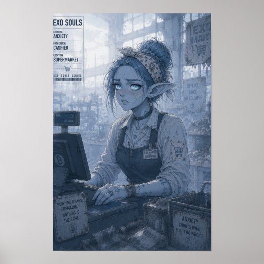 Angst / Kassierer / Supermarktposter Poster (Vorne)